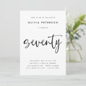 7モダン B&W 70thバースデーパーティータイポグラフィ 招待状 (スタンド正面)
