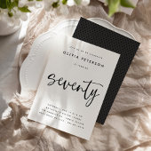 7モダン B&W 70thバースデーパーティータイポグラフィ 招待状