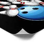 7レトロボーリング誕生日パーティー7th Birへのローライン ポスター (角)