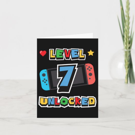 7ロック解除第7誕生日キッズビデオゲーム7年Ol カード (正面)