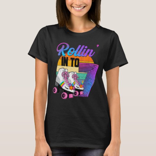 7ローラスケートで滑るリンク7誕生日Pa Tシャツ (正面)