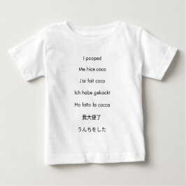 7ヶ国語のおならユーモア旅行グッズ ベビーTシャツ