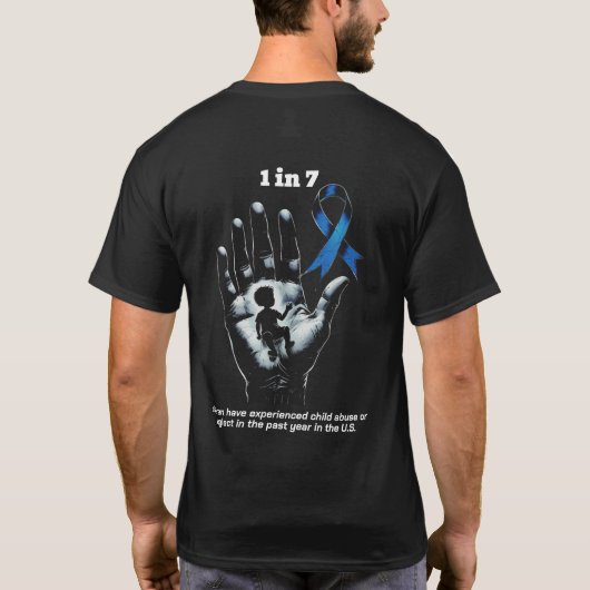 "7人に1人" 子供虐待防止啓発Tシャツ Tシャツ (裏面)