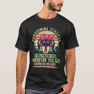 7人のストーカー 私はあなたをフォローします ヴィンテージ -ダックスフント Tシャツ