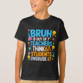 7人の教師のうち6人が生徒の67%が使いすぎだと思っている Tシャツ (正面)