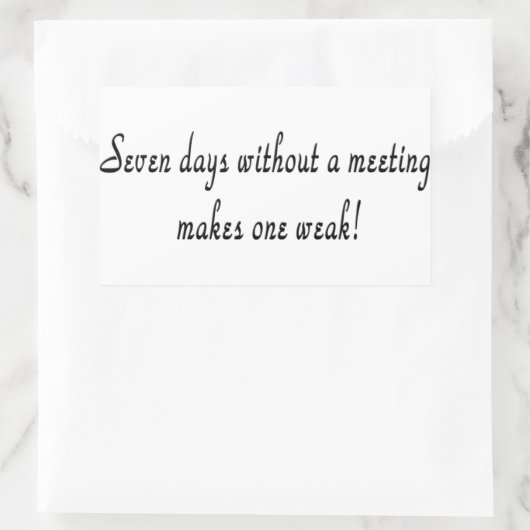 7人の日が会議なしで1人を弱くする! 長方形シール (バッグ)