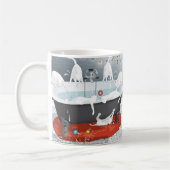 7人泳ぐな…ホリデー コーヒーマグカップ (左)