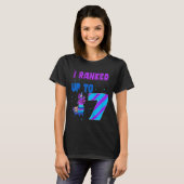 7位にランクアップ 子供の7歳の誕生日ビデオゲーム ラマ Tシャツ (正面フル)