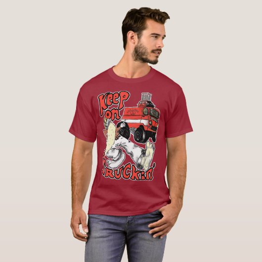 7保代のトラック運転手のトラックに乗っている Tシャツ (正面フル)