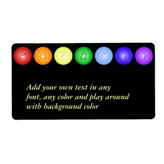 7個のチャクラとその記号 ラベル (正面)