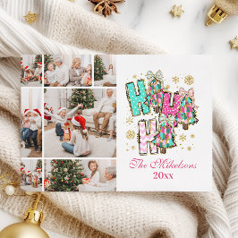 7写真お洒落Ho Ho Hoクリスマスファミリー シーズンカード