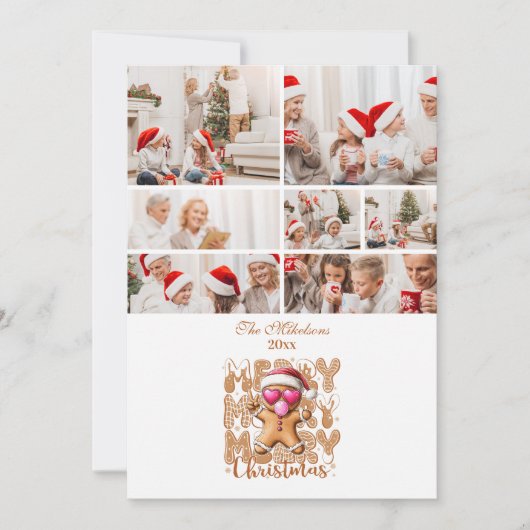 7写真かわいいジンジャーブレッド楽しいクリスマス シーズンカード (正面)