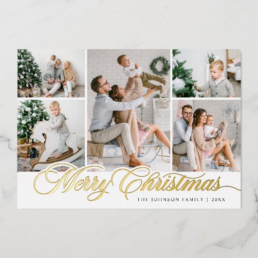 7写真きらめくメリークリスマスグリーティング 箔シーズンカード (正面)