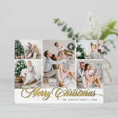 7写真きらめくメリークリスマスグリーティング 箔シーズンカード (立ち正面)