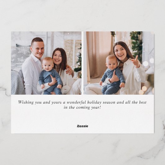 7写真きらめくメリークリスマスグリーティング 箔シーズンカード (裏面)