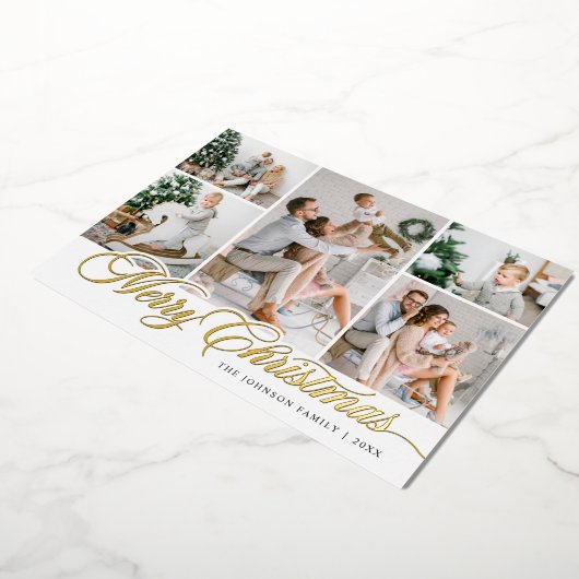 7写真きらめくメリークリスマスグリーティング 箔シーズンカード (回転した状態)