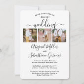 7写真オンライン仮想結婚化の儀式エレガント 招待状 (正面)