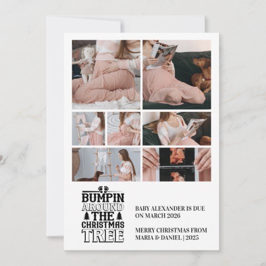 7写真クリスマスツリー妊娠のお知らせ シーズンカード (正面)
