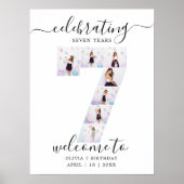 7写真誕生日歓迎サイン、彼または彼女 ポスター (正面)