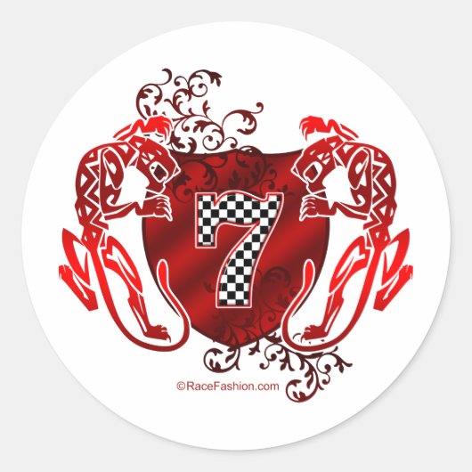 7台のレーシングナンバートラ ラウンドシール (正面)