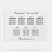 7台エレガント座席表アクリル記号 アクリルサイン (正面)