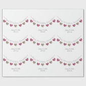 7周年のウー結婚ルハートバント ラッピングペーパー (フラット)