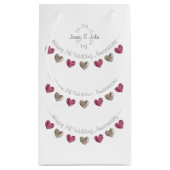 7周年の羊毛ハート結婚の記念小抱き枕 スモールペーパーバッグ (裏面)