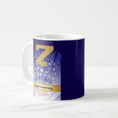 7周年カスタムリカバリー記念日ボールド数字 コーヒーマグカップ (正面左)