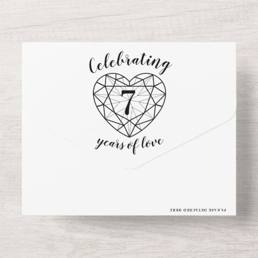 7周年ブラックオニキス結婚記念日の出欠連絡の写真 オールインワン招待状 (裏面)