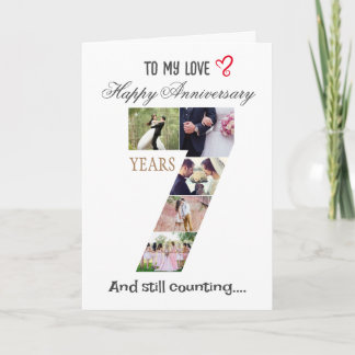 7周年結婚記念写真カード カード