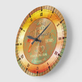 7周年結婚記念日のオーダーメイドギフト ラージ壁時計 (傾斜)