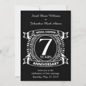 7周年結婚記念日の羊毛と銅 招待状 (正面)