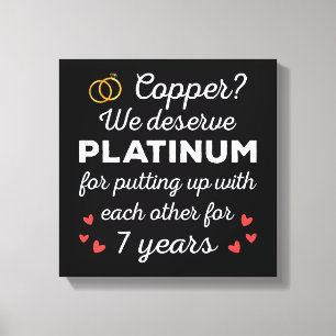 7周年結婚記念日Ⅰ - カッパーのユーモアカップル キャンバスプリント