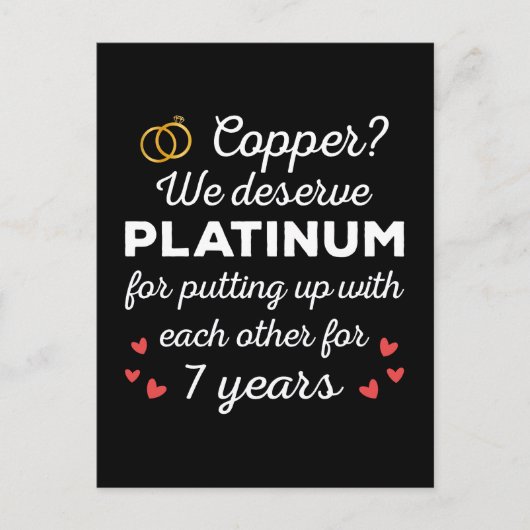 7周年結婚記念日Ⅰ - カッパーの面白いカップル ポストカード (正面)