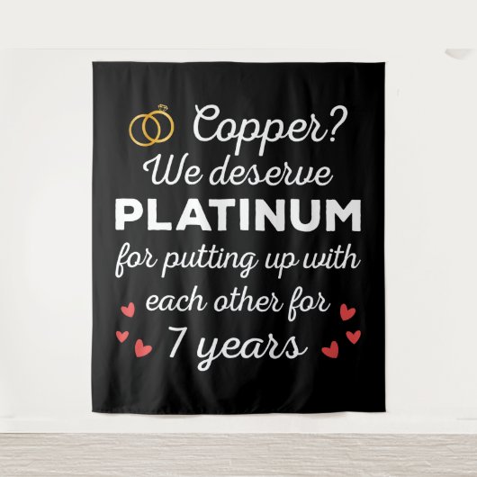 7周年結婚記念日Ⅰ - カッパー 面白いカップル タペストリー (正面)