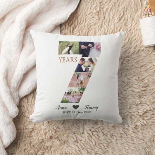 7周年結婚記念日 クッション (ブランケット)