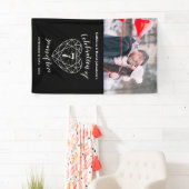 7周年記念オニキスハートパーソナライズされた写真 横断幕 (インサイチュ)