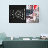 7周年記念オニキスハートパーソナライズされた写真 横断幕 (トレードショー)