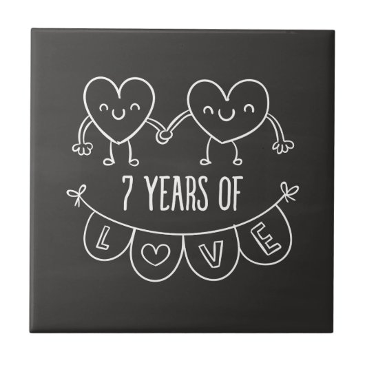 7周年記念ギフトチョークハート タイル (正面)
