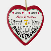 7周年記念ギフトハート型クリスマス セラミックオーナメント (右)