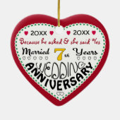 7周年記念ギフトハート型クリスマス セラミックオーナメント (裏面)