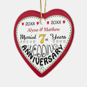 7周年記念ギフトハート型クリスマス セラミックオーナメント (左)