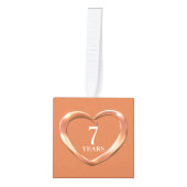 7周年記念ハートの写真 キューブオーナメント (正面)