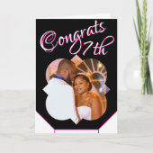 7周年記念写真結婚カード白黒 カード (正面)