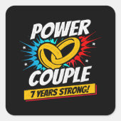 7周年記念結婚したカップル7年強 スクエアシール (正面)