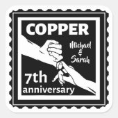 7周年記念結婚ギフト伝統的アイアン スクエアシール (正面)