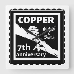7周年記念結婚ギフト伝統的アイアン スクエア壁時計