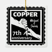 7周年記念結婚ギフト伝統的アイアン セラミックオーナメント (裏面)