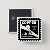 7周年記念結婚ギフト伝統的アイアン 缶バッジ (正面&裏面)