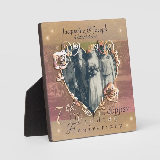 7周年記念結婚バラ写真プラーク フォトプラーク (正面)